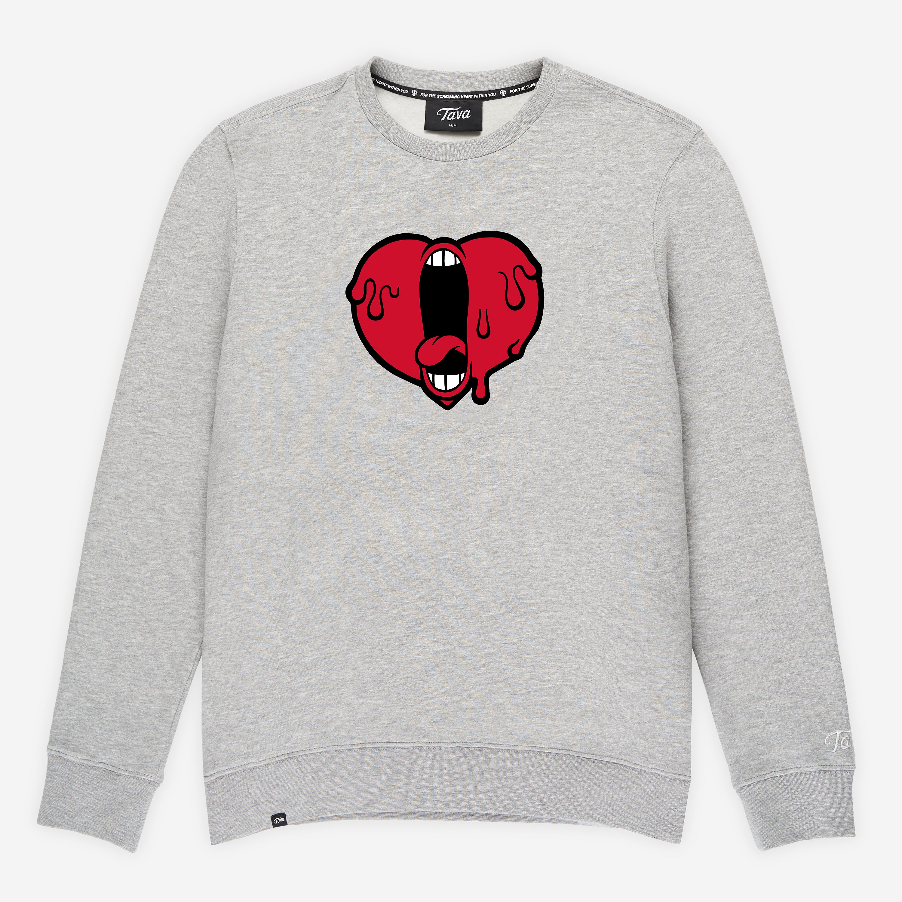 Grey Crewneck / Screaming Heart