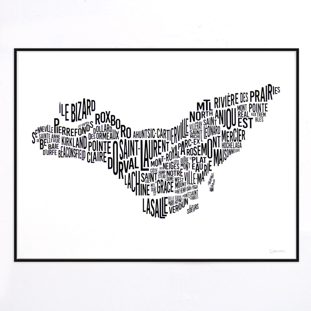 Montreal Typography Map, Canvas