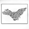 Montreal Typography Map, Canvas
