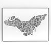 Montreal Typography Map, Canvas